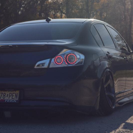 G37/G35 Sedan Clear GTR Style Halo Tail Lights