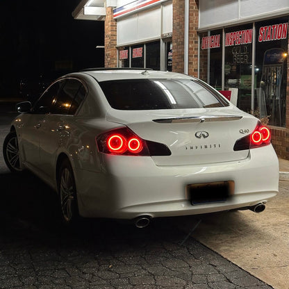 G37 Sedan Clear GTR Style Halo Tail Lights